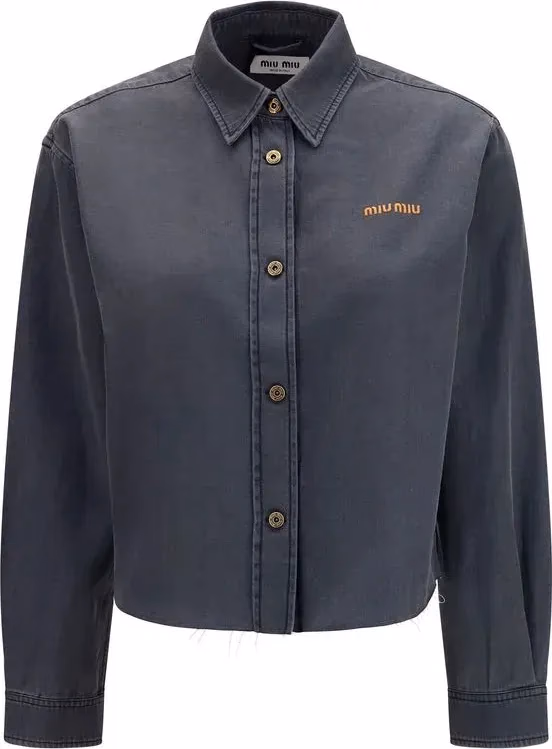 Miu Miu Gray Denim Shirt