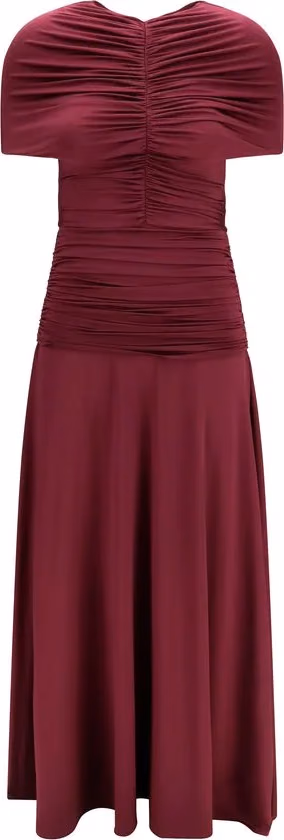 Self-Portrait Bordeaux Viscose Casual Dress