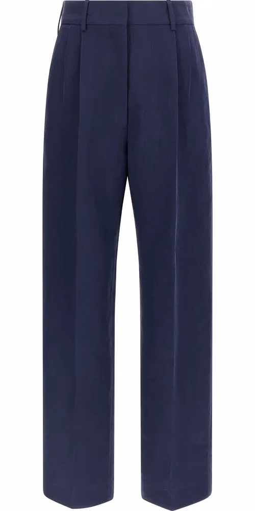 Blazé Milano Blue Linen Casual Pants