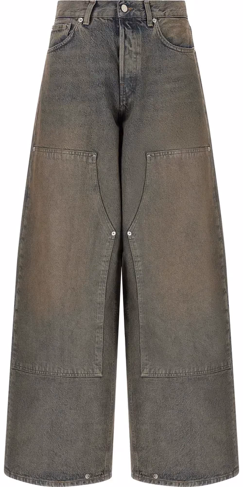 Haikure Blue Cotton Relaxed Fit Jeans