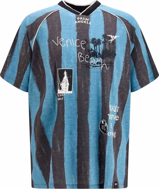 Palm Angels Blue Cotton Sportswear