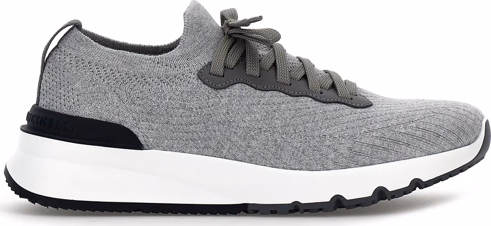 Brunello Cucinelli Gray Cotton Athletic Sneakers