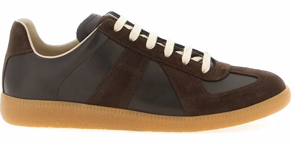 Maison Margiela Brown Calfskin Athletic Sneakers
