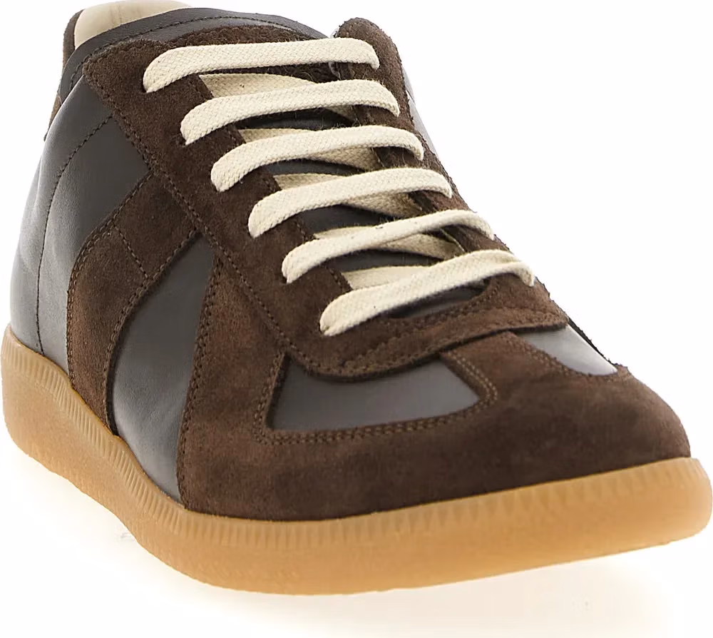 Maison Margiela Brown Calfskin Athletic Sneakers