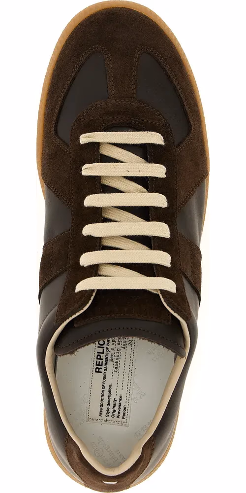 Maison Margiela Brown Calfskin Athletic Sneakers