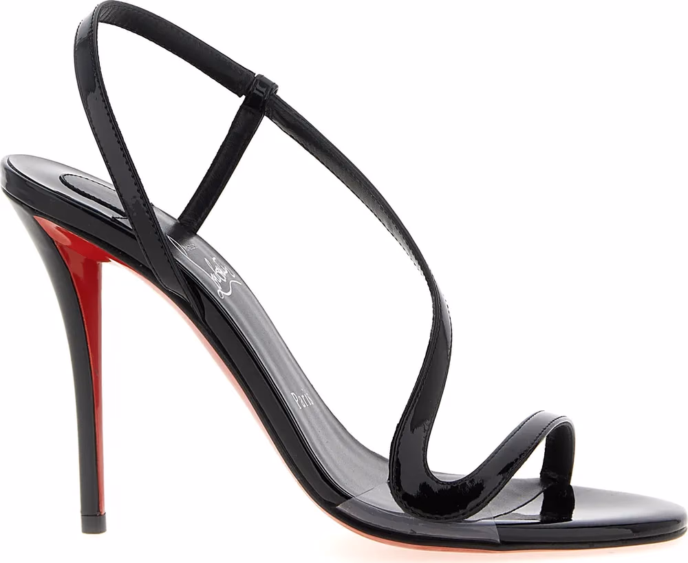 Christian Louboutin Black Calfskin Stiletto Heel Sandals
