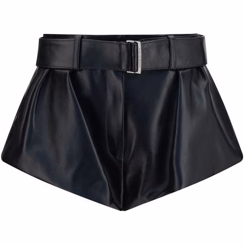 Magda Butrym Black Lambskin Bermuda Shorts