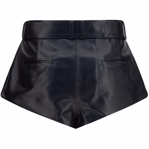 Magda Butrym Black Lambskin Bermuda Shorts