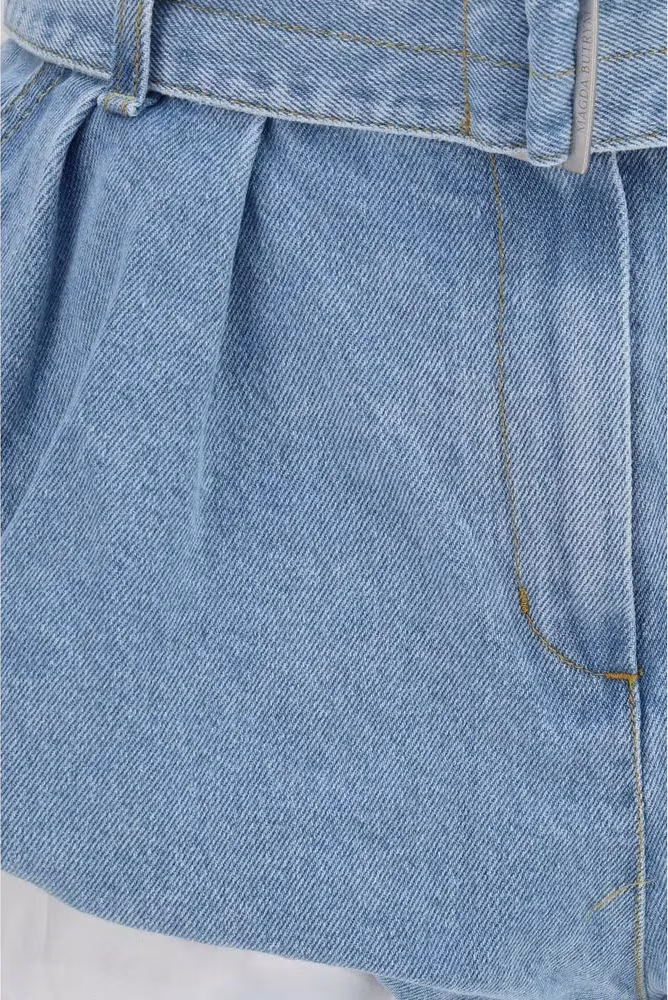 Magda Butrym Blue Cotton Bermuda Shorts