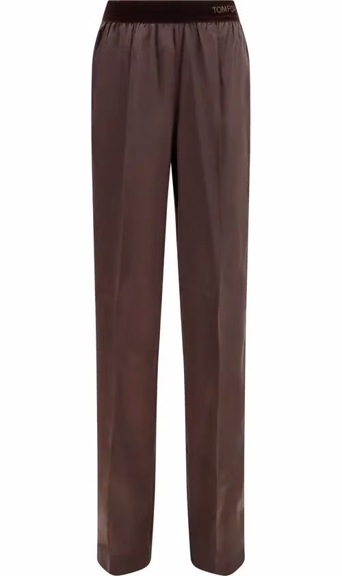 Tom Ford Brown Silk Casual Pants