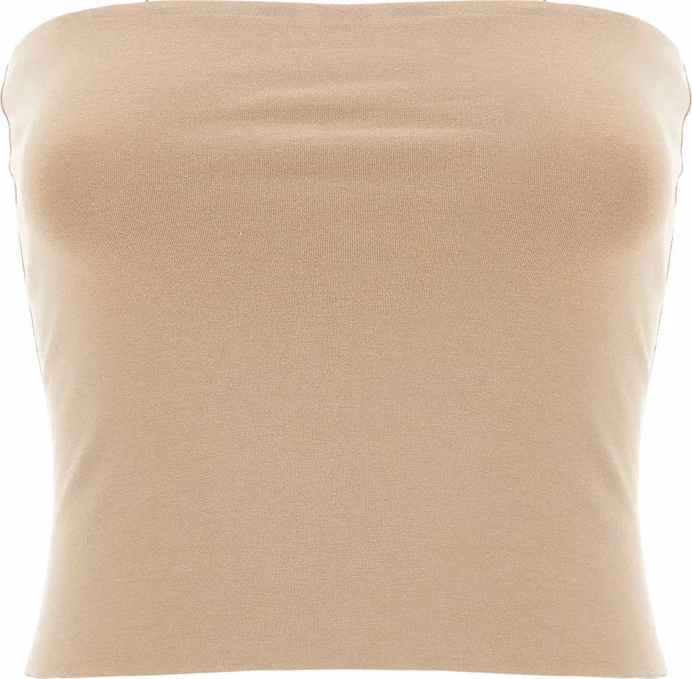 Brunello Cucinelli Beige Cotton Sleeveles T-Shirt