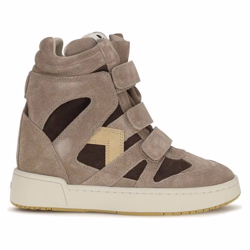 Isabel Marant Beige Calf Leather Bos Taurus High Top Sneakers