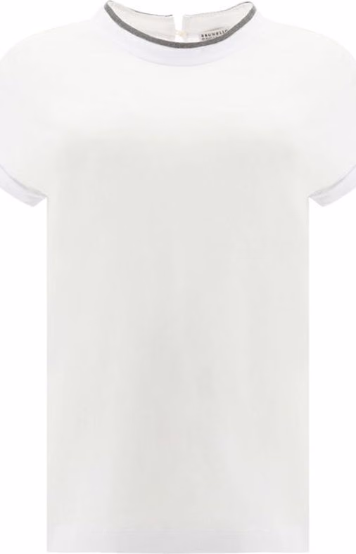 Brunello Cucinelli White Elastane T-Shirt