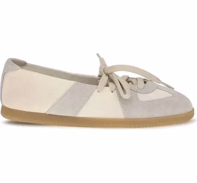 Beige Calf Leather Bos Taurus Ballet Flats