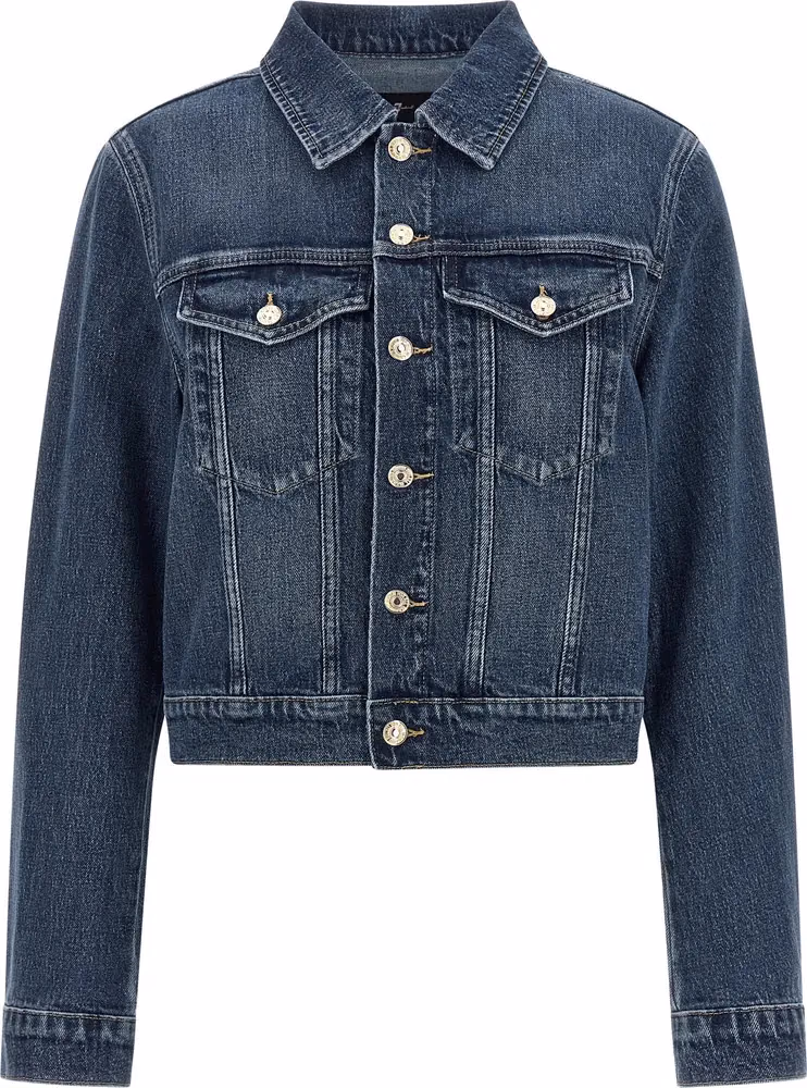 7 For All Mankind Blue Cotton Denim Jacket
