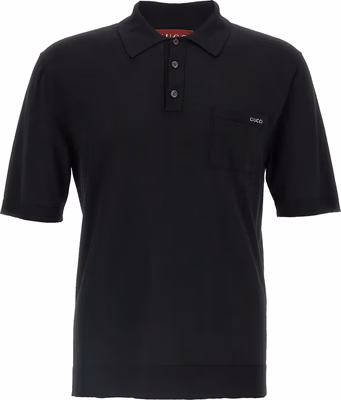 Black Wool Polo Shirt