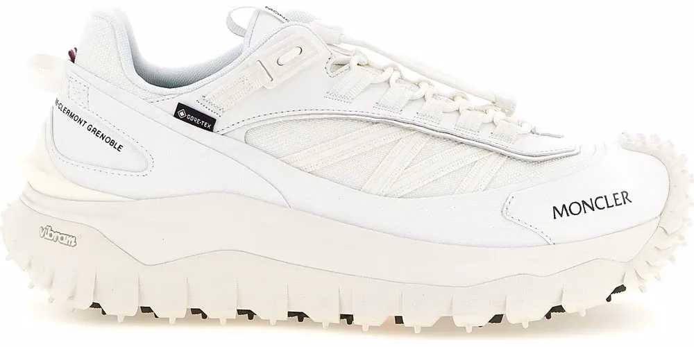 Moncler White Leather Athletic Sneakers