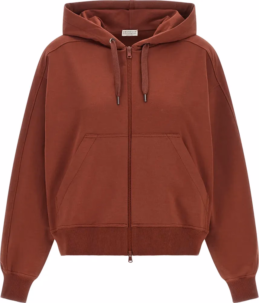 Brunello Cucinelli Bordeaux Cotton Sweatshirt