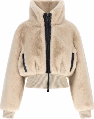 Beige Polyester Full-Length Jacket