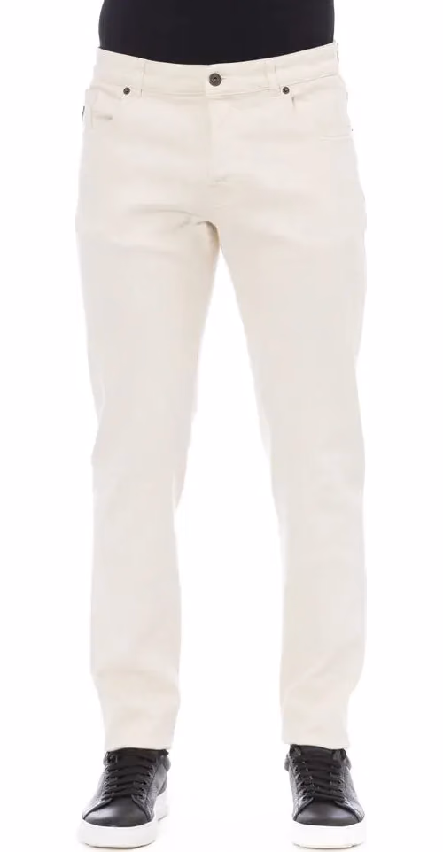Peserico Bianco Cotton Men Pant