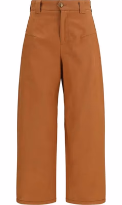 Orange Cotton Casual Pants