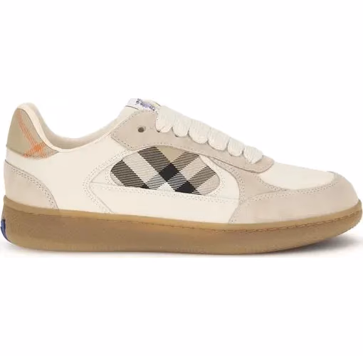 Burberry Beige Calf Leather Bos Taurus Sneakers