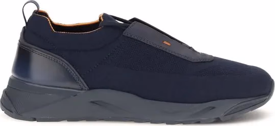 Santoni Blue Fabric Athletic Sneakers