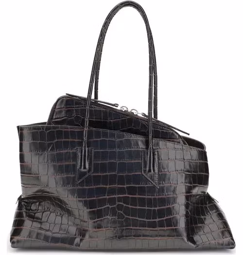 The Attico Black Calf Leather Bos Taurus Shoulder Bag