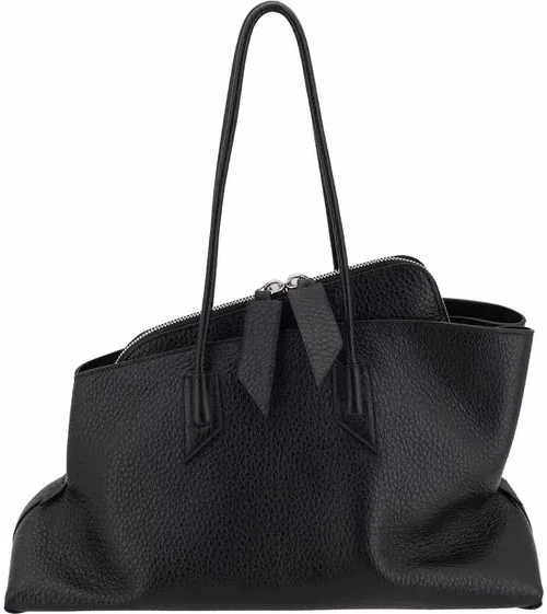 The Attico Black Calf Leather Bos Taurus Shoulder Bag