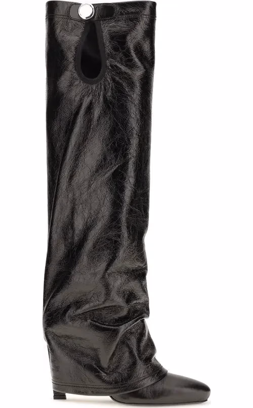 The Attico Black Calf Leather Bos Taurus Ankle Boots
