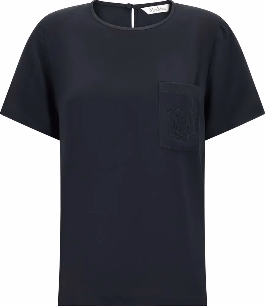 Max Mara Black Silk Blouse