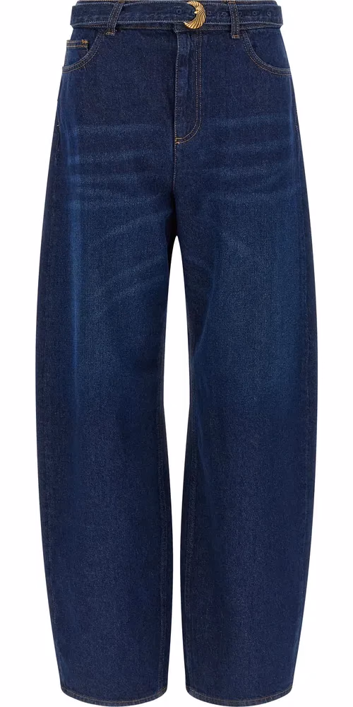 Twinset Blue Cotton High-Waisted Jean