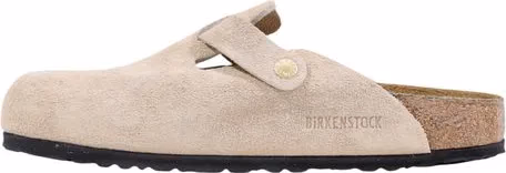 Birkenstock Beige Suede Leather Clogs