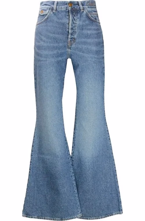 Chloé Blue Cotton Flared Jeans