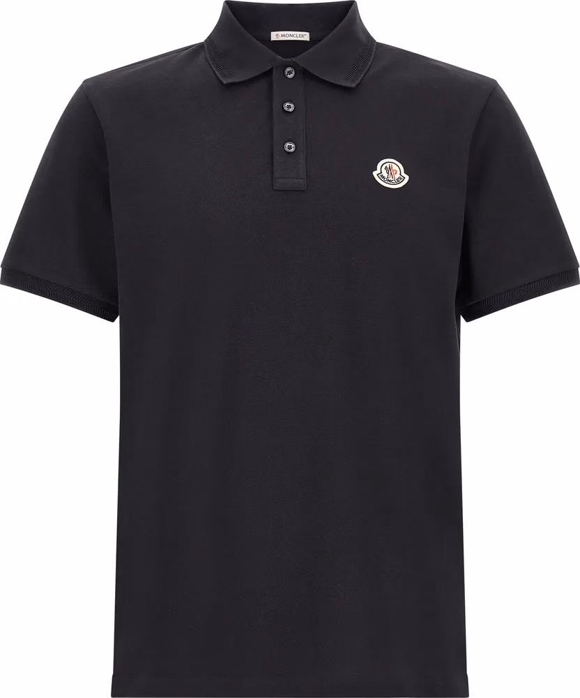 Moncler Blue Cotton Polo Shirt