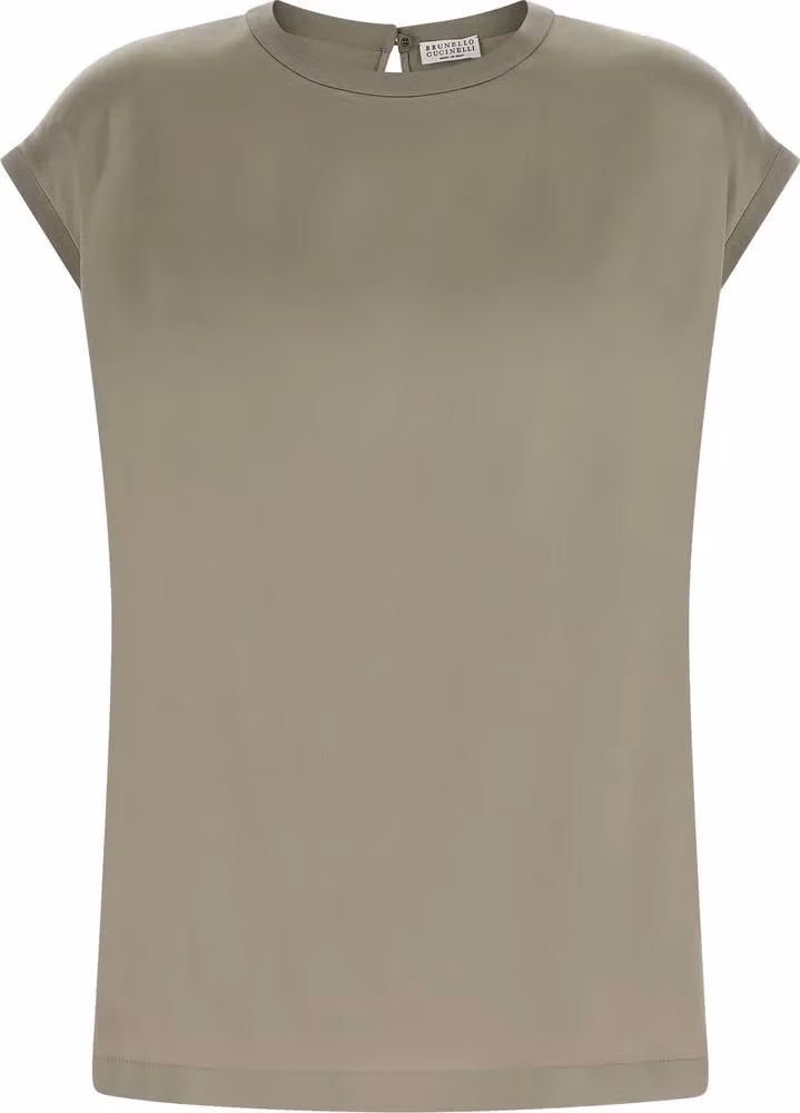 Brunello Cucinelli Bicolor Silk Blouse
