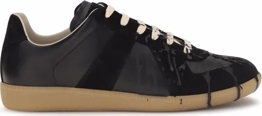 Maison Margiela Black Suede Leather Athletic Sneakers