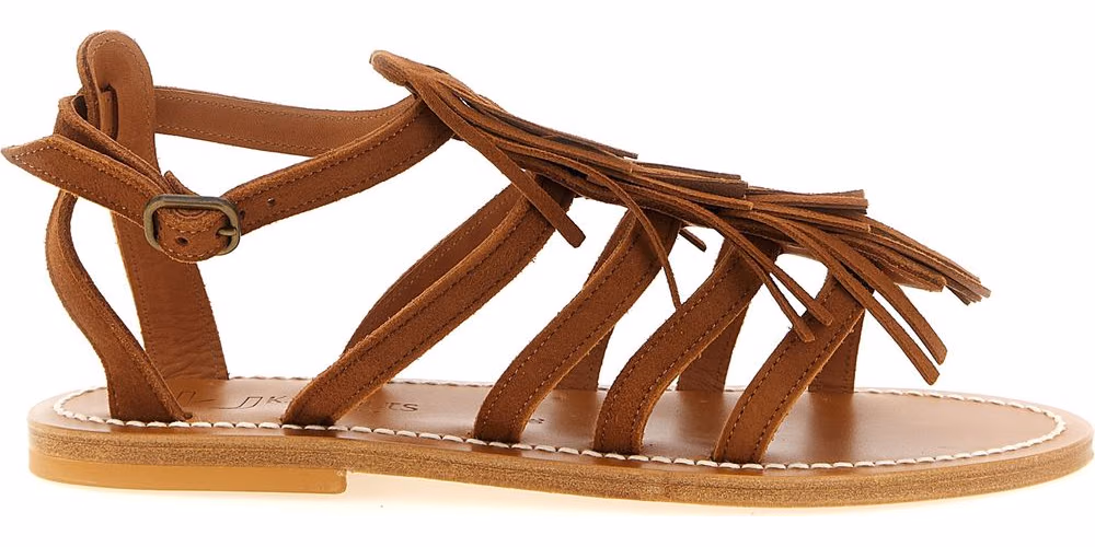 K.JACQUES SAINT TROPEZ Brown Goatskin Flat Sandals
