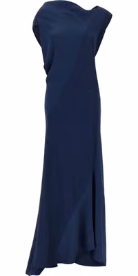 Blue Viscose Long Dress