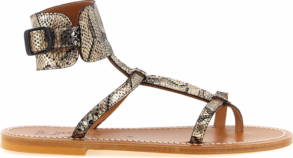 K.JACQUES SAINT TROPEZ Gray Goatskin Flat Sandals