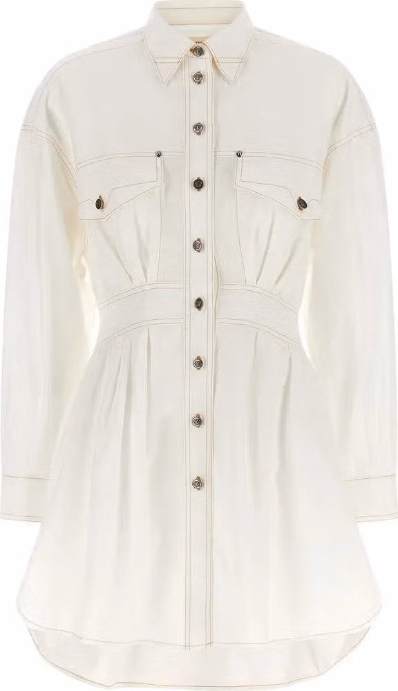 Versace White Cotton Short Dress