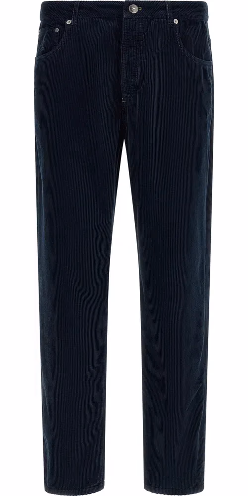 Brunello Cucinelli Blue Cotton Casual Pants