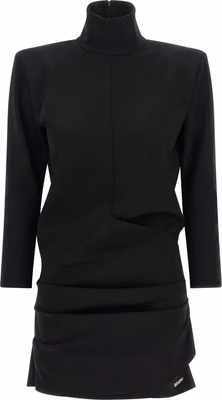 Black Viscose Short Dress
