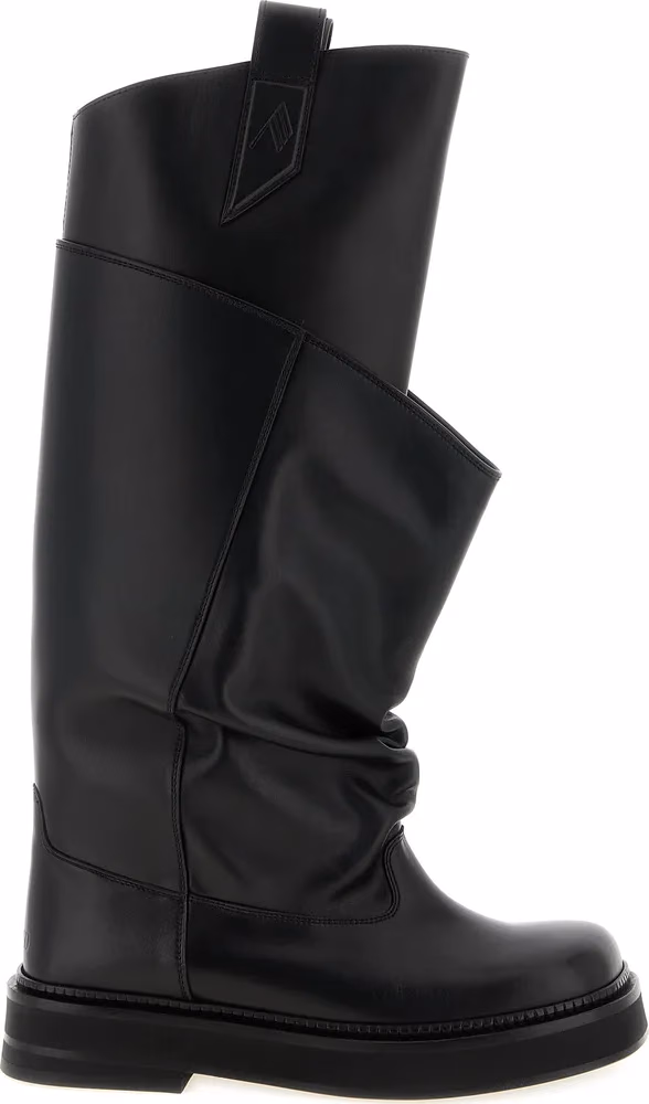 The Attico Black Calfskin Over The Knee
