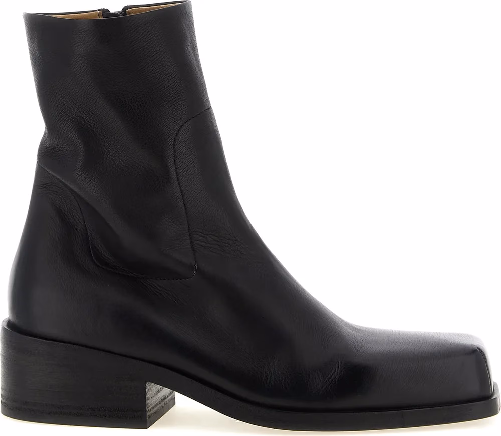 Marsell Black Calfskin Ankle Boots