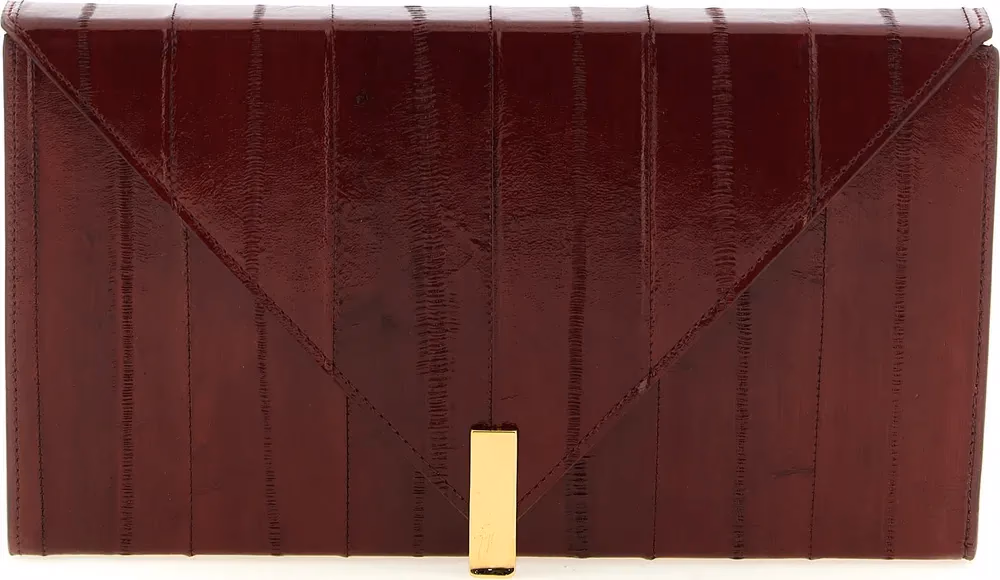 Giuseppe Zanotti Bordeaux Leather Clutch Bag