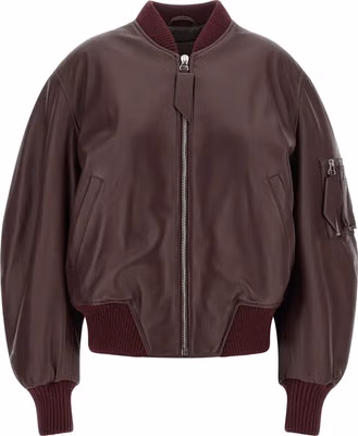 Bordeaux Lamb Leather Leather Jacket