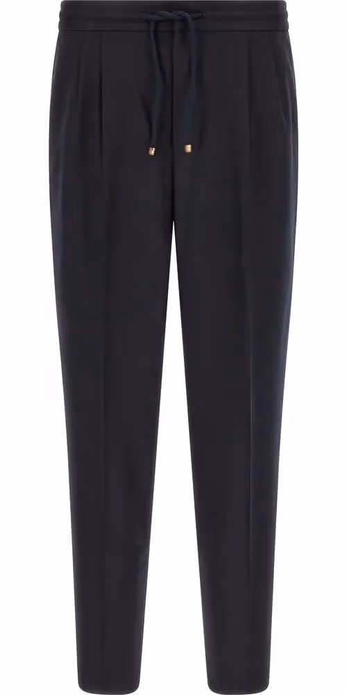 Brunello Cucinelli Blue Virgin Wool Casual Pants