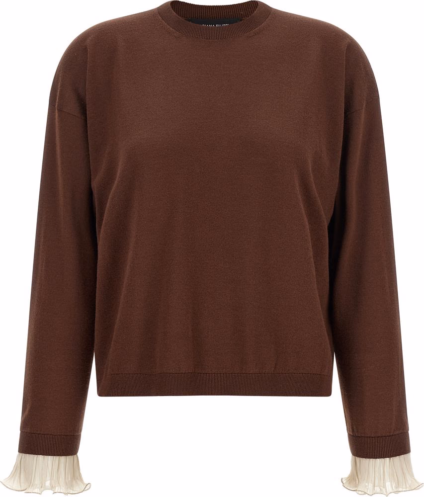 Fabiana Filippi Brown Virgin Wool Cardigan