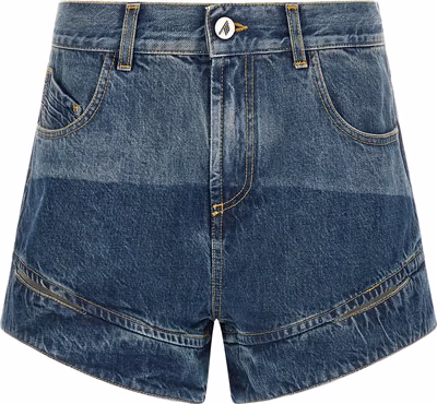 Blue Cotton Bermuda Shorts